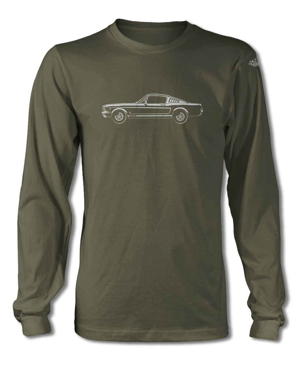 1966 Ford Mustang GT Fastback T-Shirt - Long Sleeves - Side View