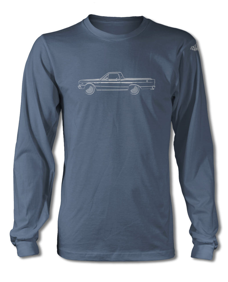 1966 Ford Ranchero T-Shirt - Long Sleeves - Side View