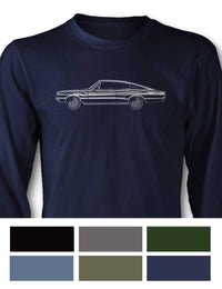 1967 Dodge Charger Coupe T-Shirt - Long Sleeves - Side View