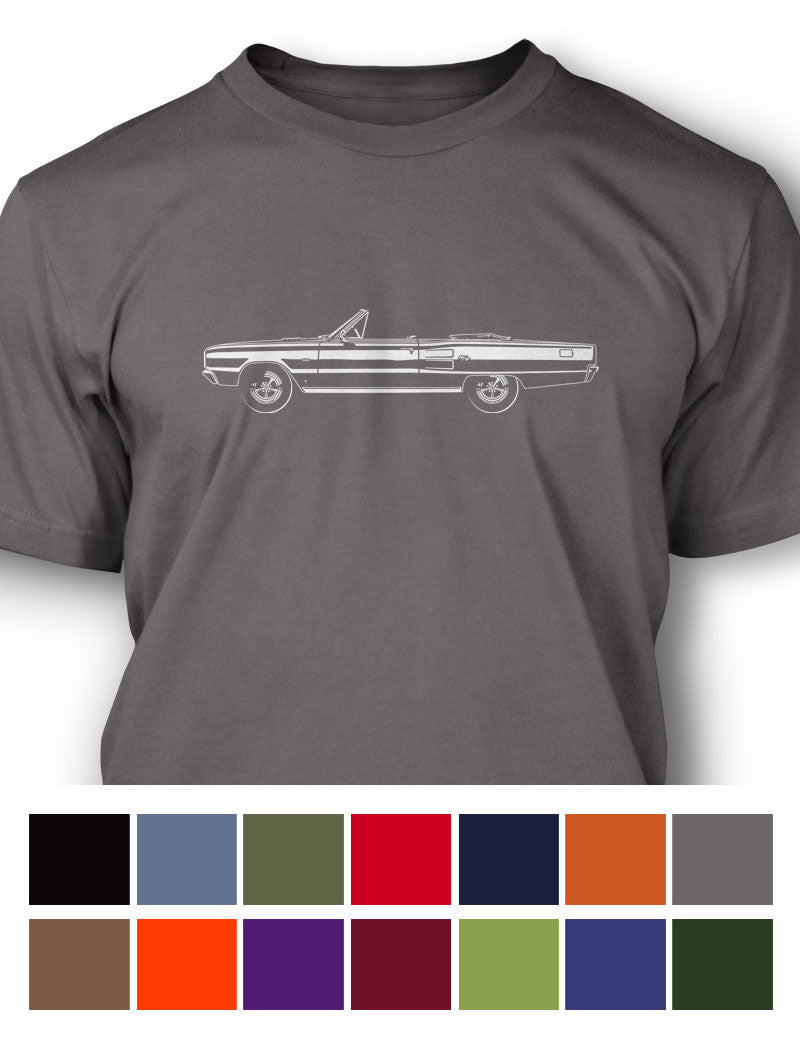 1967 Dodge Coronet RT Convertible T-Shirt - Men - Side View