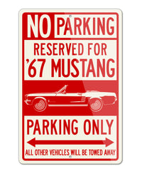 1967 Ford Mustang Base Convertible Reserved Parking Only Sign