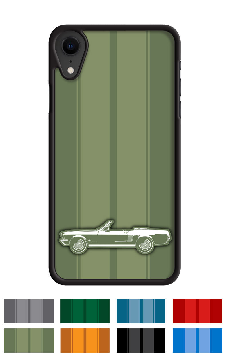 1967 Ford Mustang Base Convertible Smartphone Case - Racing Stripes