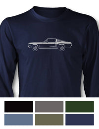 1967 Ford Mustang Base Fastback T-Shirt - Long Sleeves - Side View