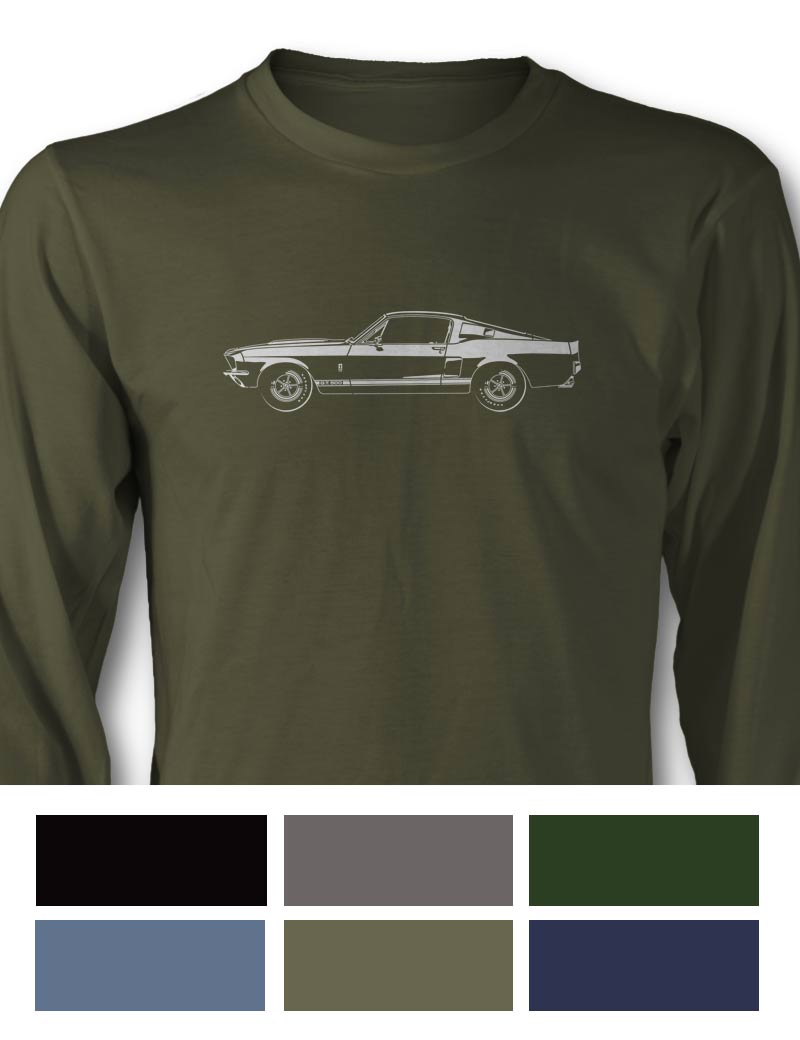 1967 Ford Mustang Shelby GT500 Fastback T-Shirt - Long Sleeves - Side View