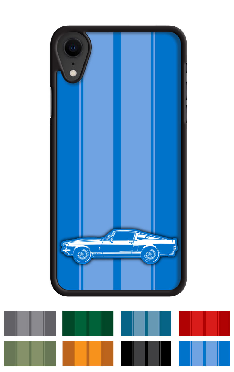 1967 Ford Mustang Shelby GT500 Fastback Smartphone Case - Racing Stripes