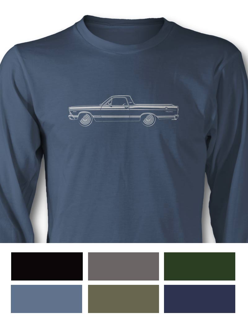 1967 Ford Ranchero T-Shirt - Long Sleeves - Side View