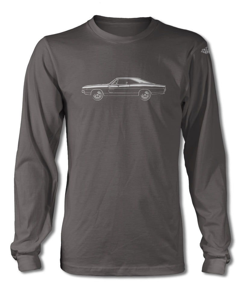 1968 Dodge Charger Base Hardtop T-Shirt - Long Sleeves - Side View