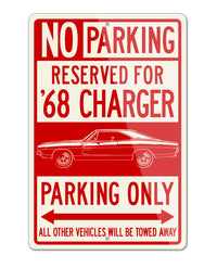 1968 Dodge Charger Base Hardtop Parking Only Sign