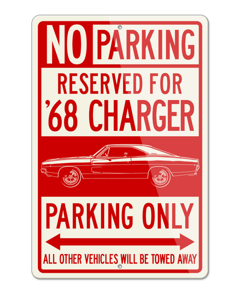 1968 Dodge Charger Base Hardtop Parking Only Sign