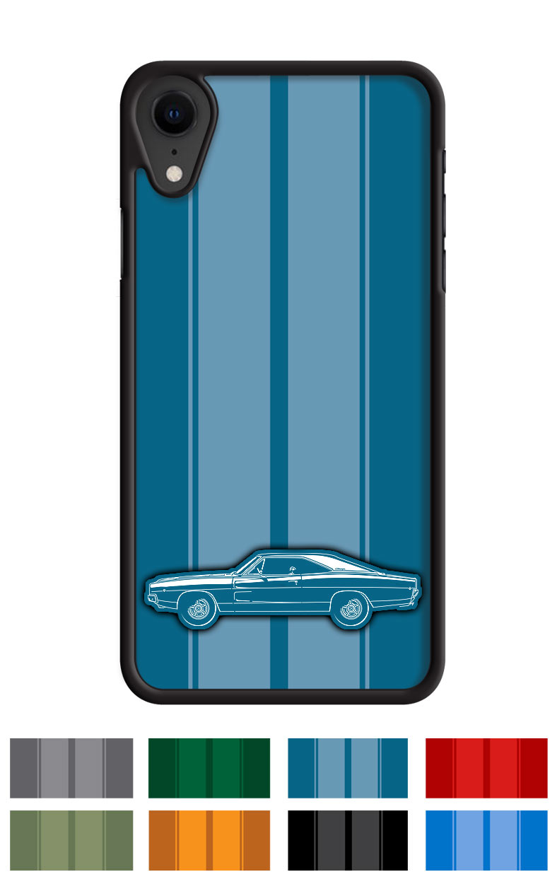 1968 Dodge Charger RT Bullitt Hardtop Smartphone Case - Racing Stripes