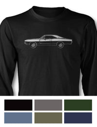 1968 Dodge Charger RT Hardtop T-Shirt - Long Sleeves - Side View