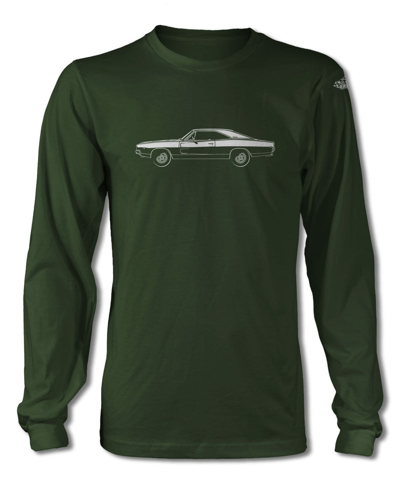 1968 Dodge Charger RT Hardtop T-Shirt - Long Sleeves - Side View