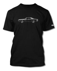 1968 Dodge Charger RT With Stripes Coupe T-Shirt - Men - Side View