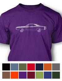 1968 Dodge Charger RT With Stripes Coupe T-Shirt - Men - Side View