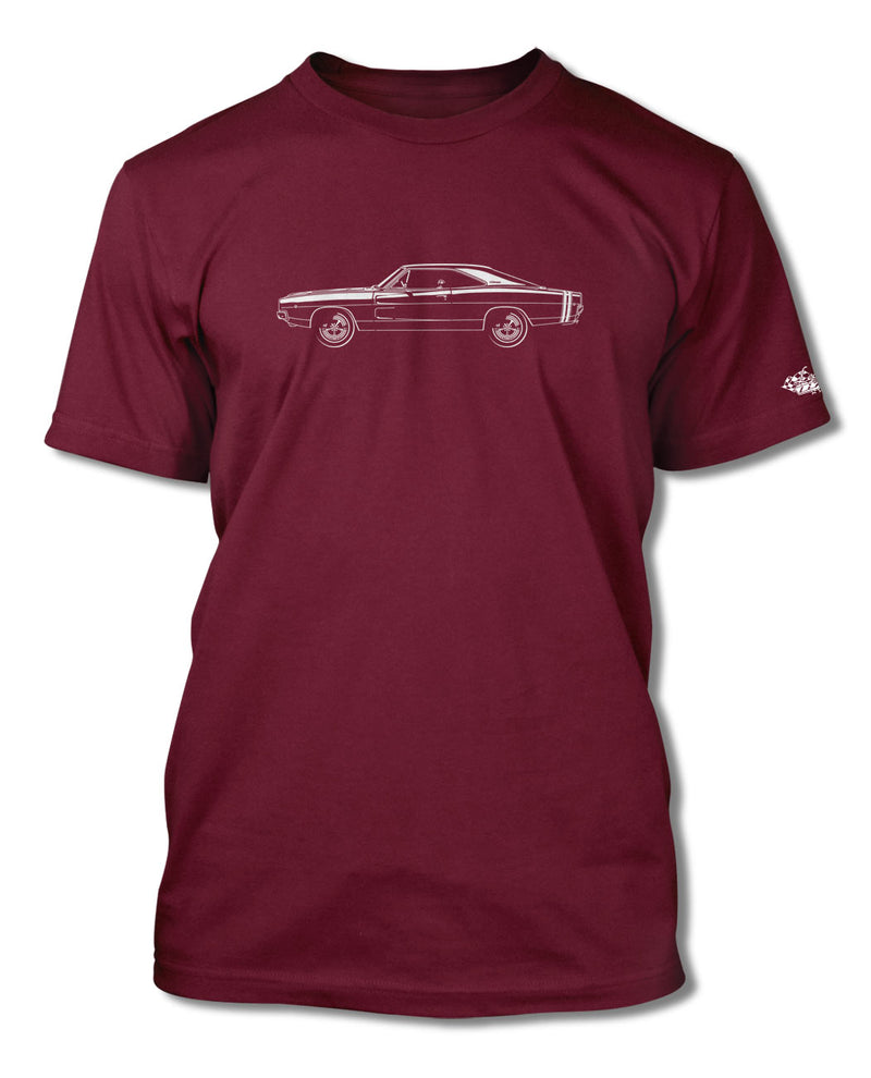 1968 Dodge Charger RT With Stripes Coupe T-Shirt - Men - Side View