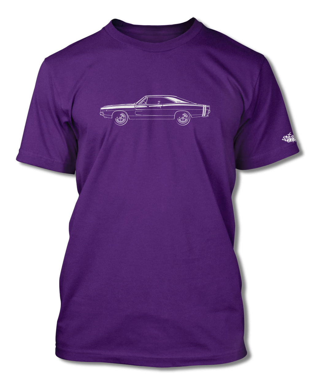 1968 Dodge Charger RT With Stripes Coupe T-Shirt - Men - Side View