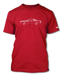 1968 Dodge Charger RT With Stripes Coupe T-Shirt - Men - Side View