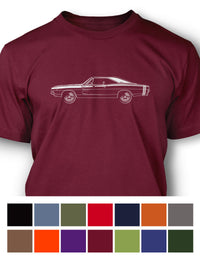 1968 Dodge Charger RT With Stripes Hardtop T-Shirt - Men - Side View