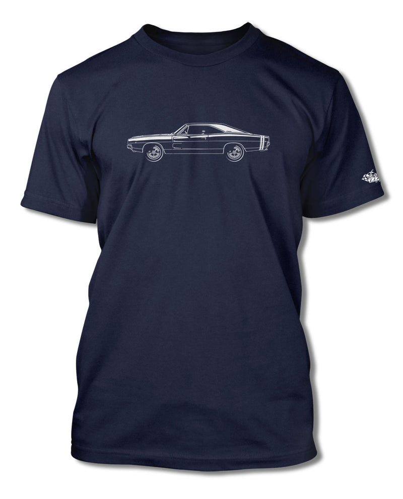 1968 Dodge Charger RT With Stripes Hardtop T-Shirt - Men - Side View