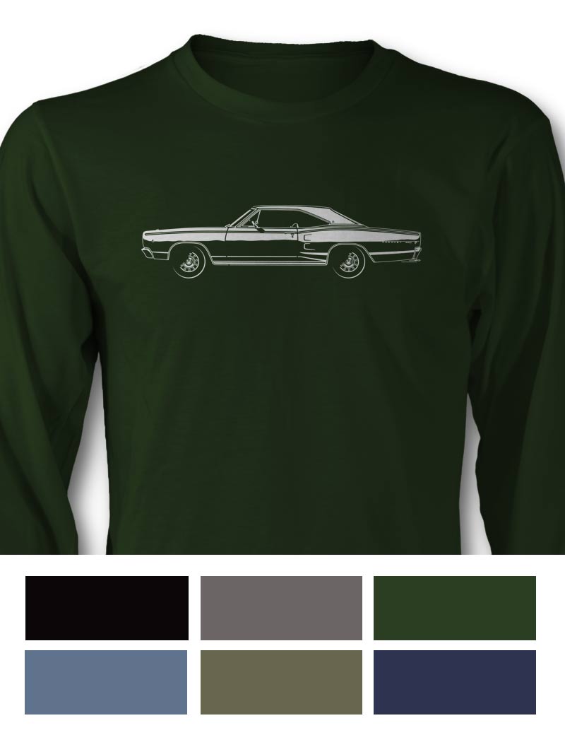 1968 Dodge Coronet 440 Hardtop T-Shirt - Long Sleeves - Side View