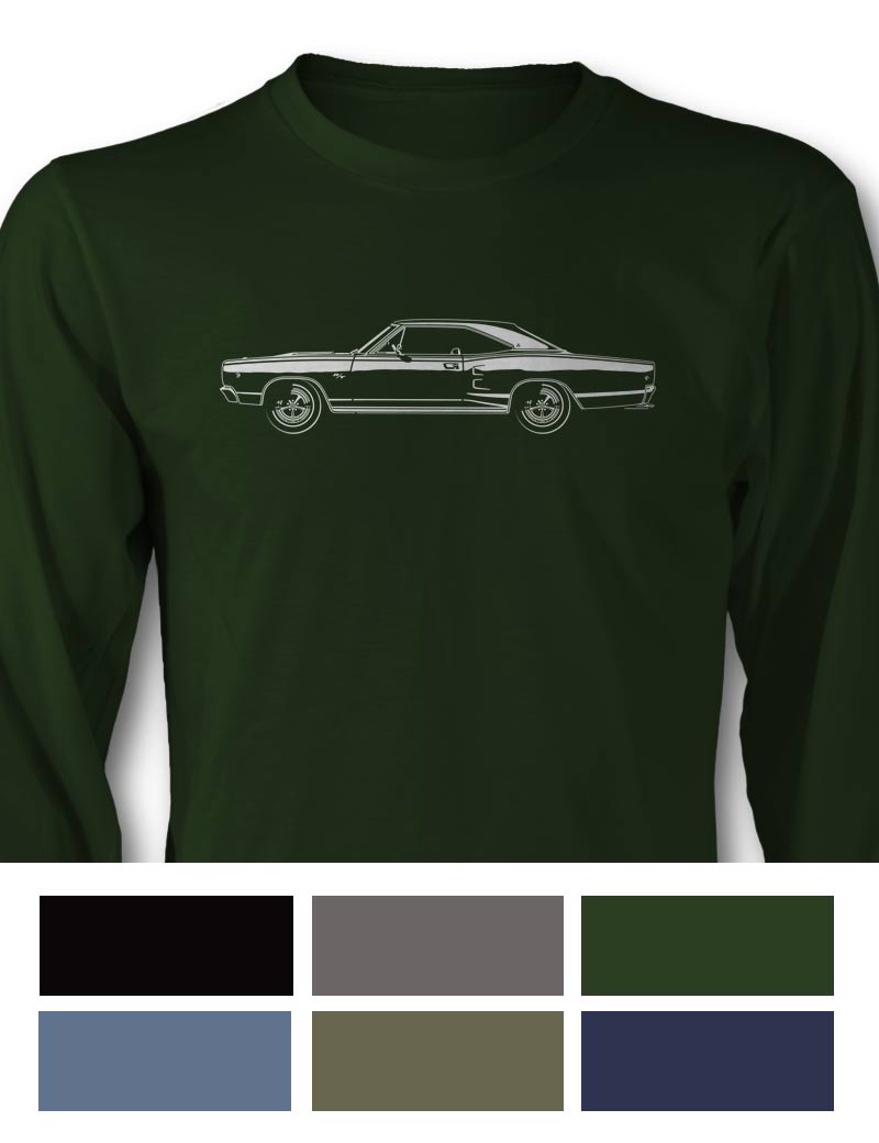 1968 Dodge Coronet RT Hardtop T-Shirt - Long Sleeves - Side View