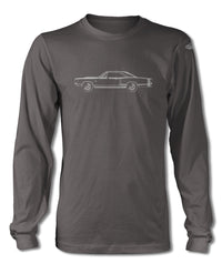 1968 Dodge Coronet RT with Stripes Coupe T-Shirt - Long Sleeves - Side View