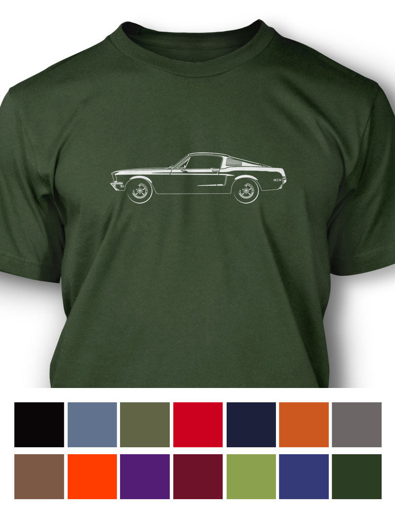1968 Ford Mustang GT Fastback Bullitt T-Shirt - Men - Side View