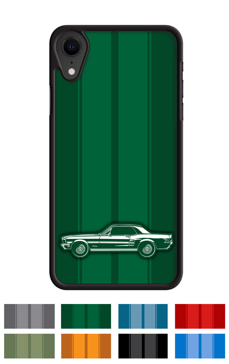 1968 Ford Mustang GT / CS Coupe Smartphone Case - Racing Stripes