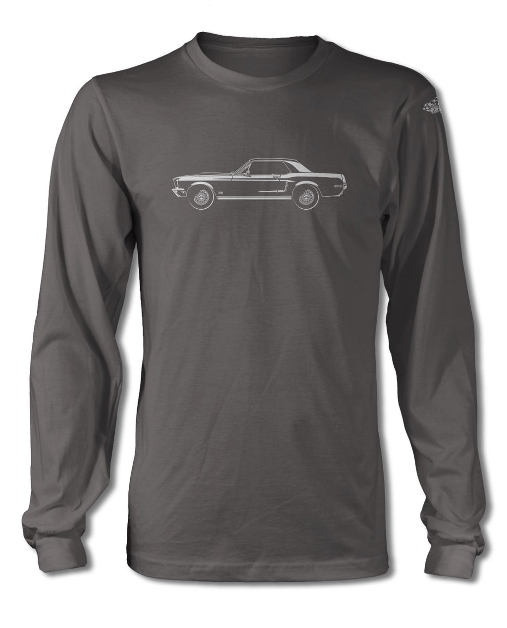 1968 Ford Mustang GT Coupe T-Shirt - Long Sleeves - Side View