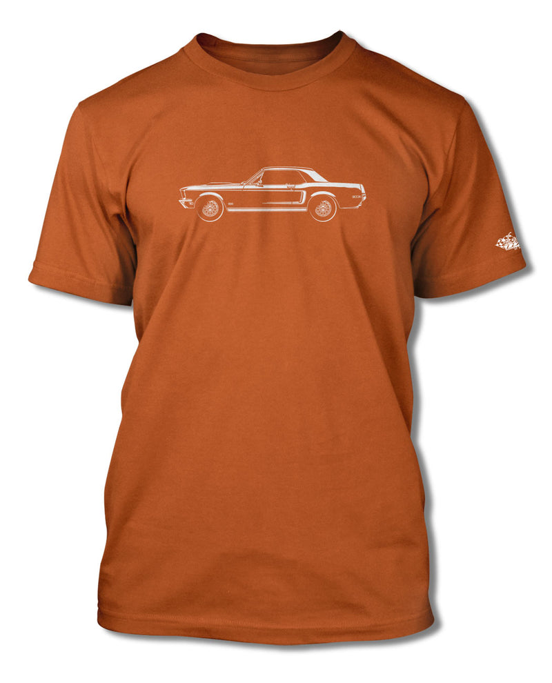 1968 Ford Mustang GT Coupe with Stripes T-Shirt - Men - Side View