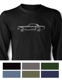 1968 Ford Mustang Base Coupe with Stripes T-Shirt - Long Sleeves - Side View