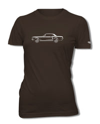 1968 Ford Mustang Base Coupe with Stripes T-Shirt - Women - Side View