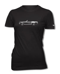 1968 Ford Mustang GT Convertible with Stripes T-Shirt - Women - Side View