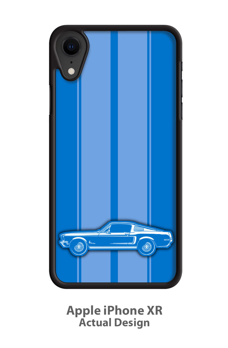 1968 Ford Mustang Base Fastback with Stripes Smartphone Case - Racing Stripes