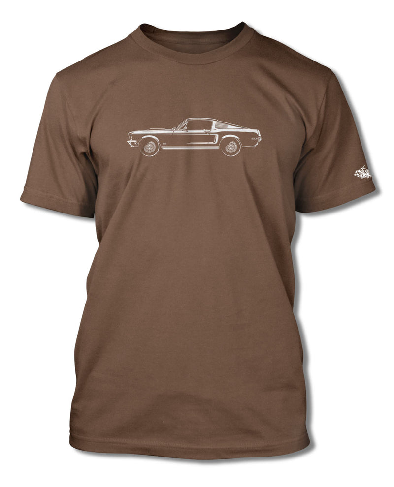 1968 Ford Mustang GT Fastback with Stripes T-Shirt - Men - Side View