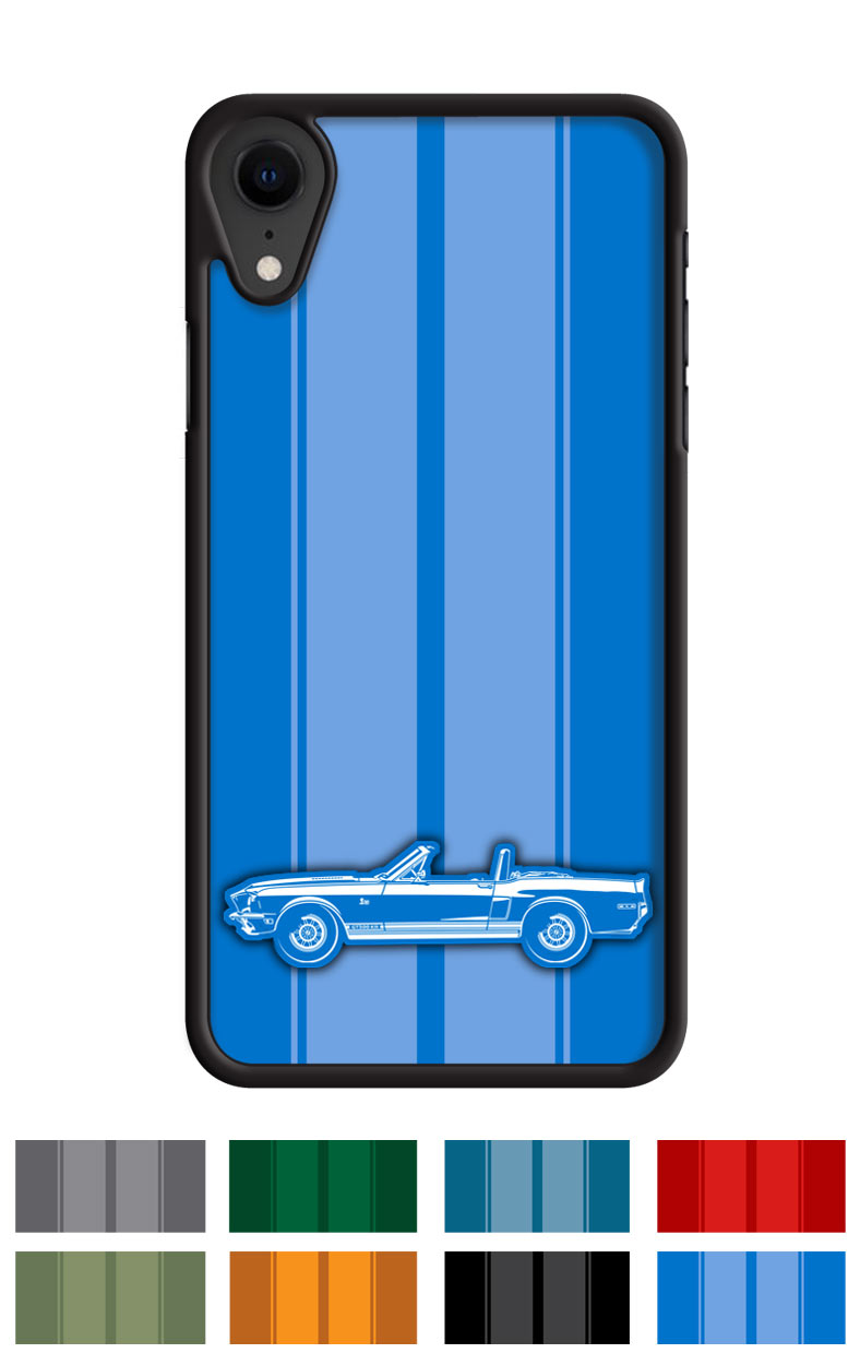 1968 Ford Mustang Shelby GT500KR Convertible Smartphone Case - Racing Stripes