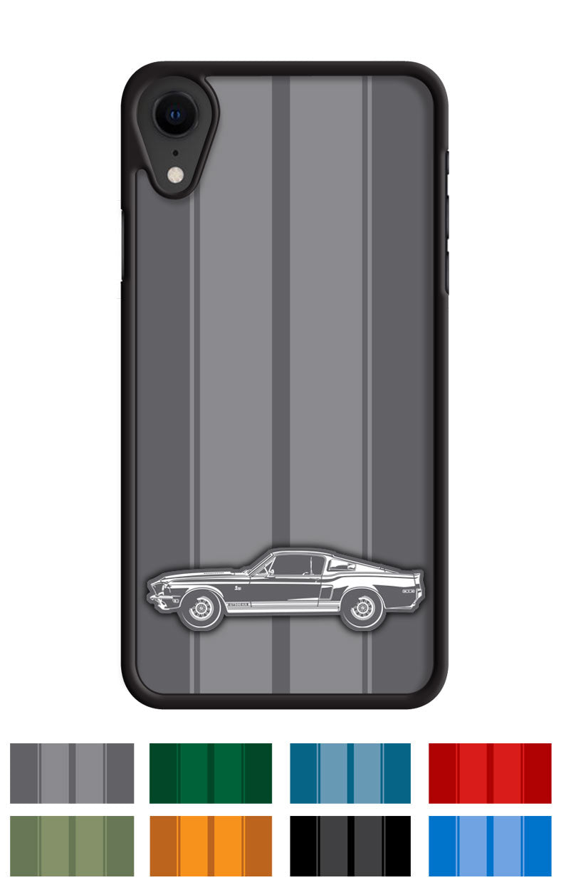 1968 Ford Mustang Shelby GT500KR Fastback Smartphone Case - Racing Stripes