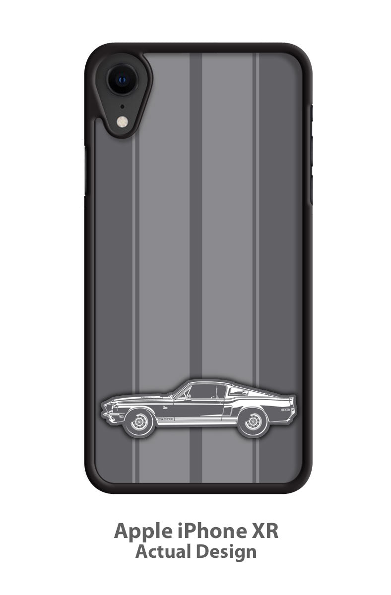 1968 Ford Mustang Shelby GT500KR Fastback Smartphone Case - Racing Stripes