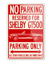 1968 Ford Mustang Shelby GT500 Convertible Reserved Parking Only Sign