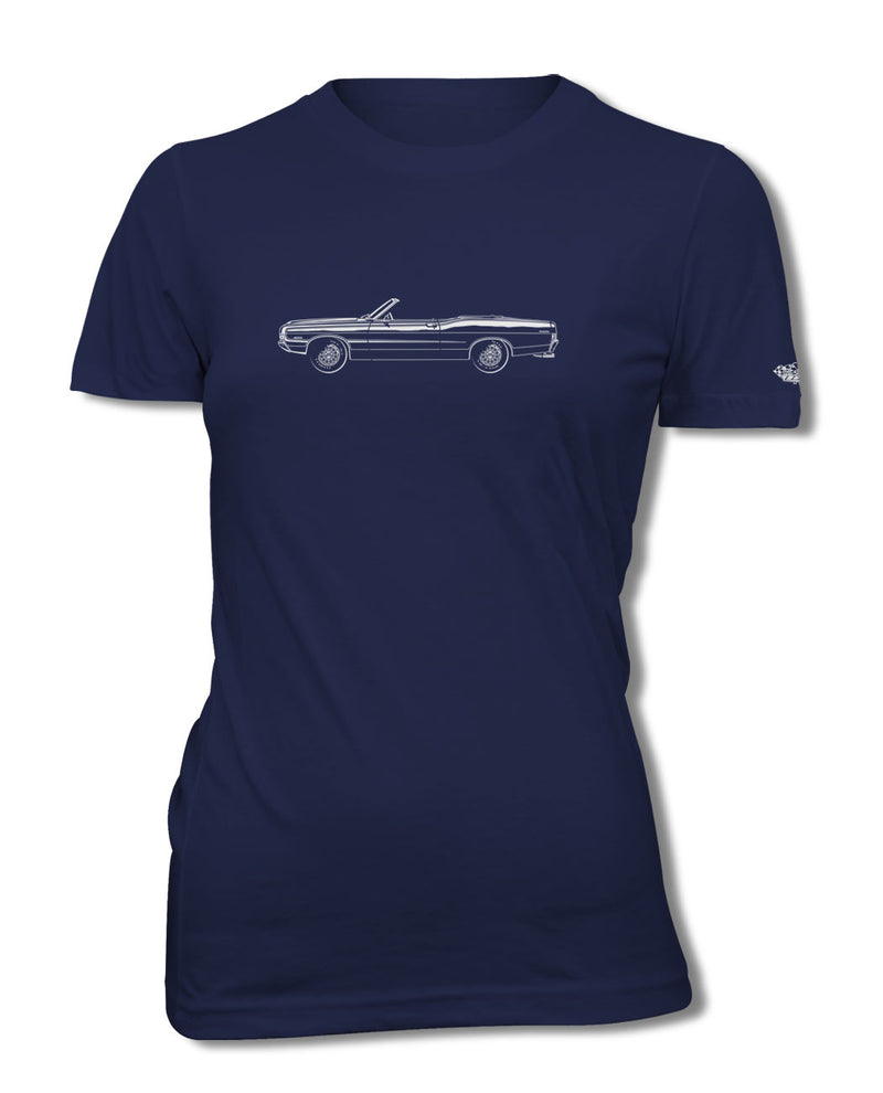 1968 Ford Torino GT Convertible with Stripes T-Shirt - Women - Side View