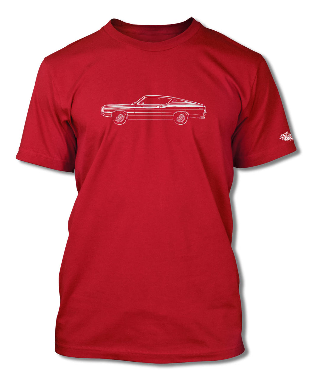 1968 Ford Torino GT Fastback with Stripes T-Shirt - Men - Side View