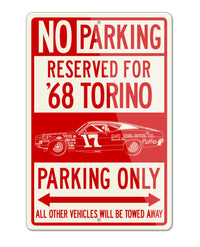 1968 Ford Torino #17 NASCAR David Pearson Reserved Parking Only Sign