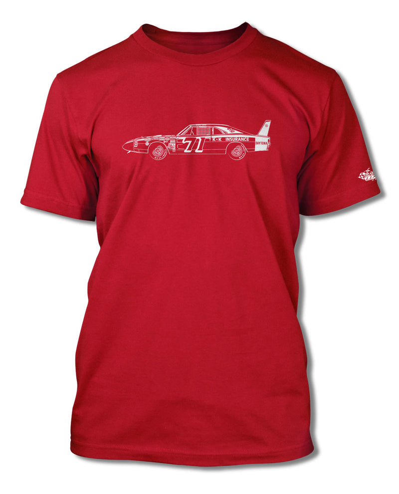 1969 Dodge Charger Daytona Bobby Issac #71 T-Shirt - Men - Side View