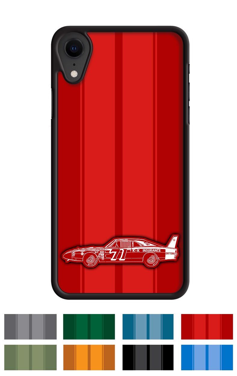 1969 Dodge Charger Daytona Bobby Issac #71 Smartphone Case - Racing Stripes