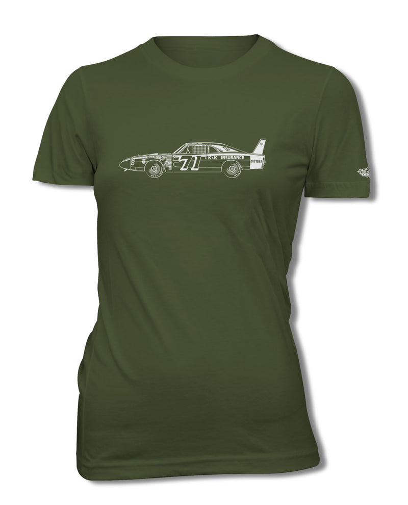 1969 Dodge Charger Daytona Bobby Issac #71 T-Shirt - Women - Side View