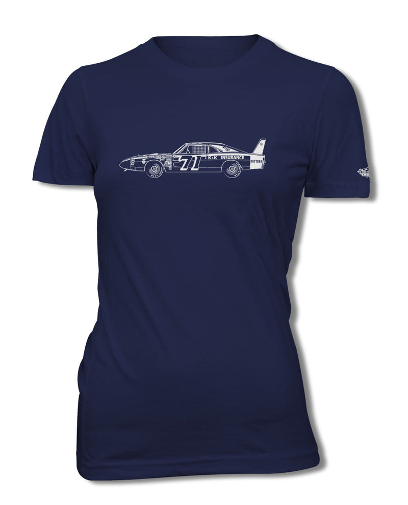 1969 Dodge Charger Daytona Bobby Issac #71 T-Shirt - Women - Side View