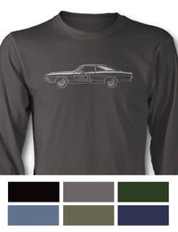 1969 Dodge Charger General Lee - The Dukes of Hazard T-Shirt - Long Sleeves - Side View
