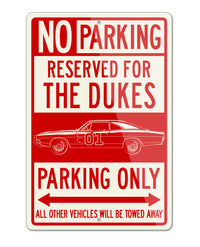 1969 Dodge Charger General Lee - The Dukes of Hazard Parking Only Sign