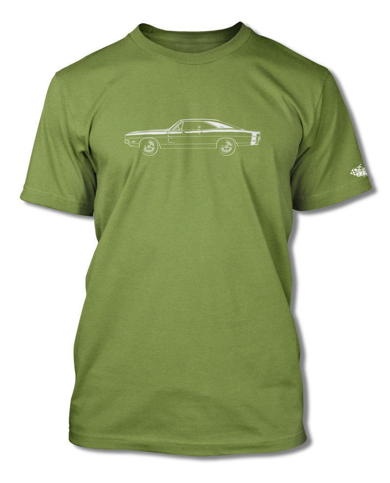 1969 Dodge Charger RT With Stripes Coupe T-Shirt - Men - Side View