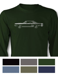 1969 Dodge Coronet RT Coupe with Stripes T-Shirt - Long Sleeves - Side View